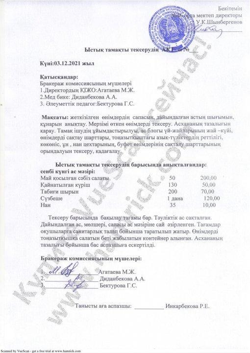 Ыстық тамақ АКТ-і