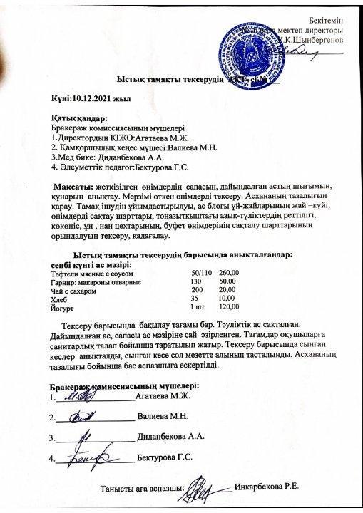 Ыстық тамақ АКТ-і