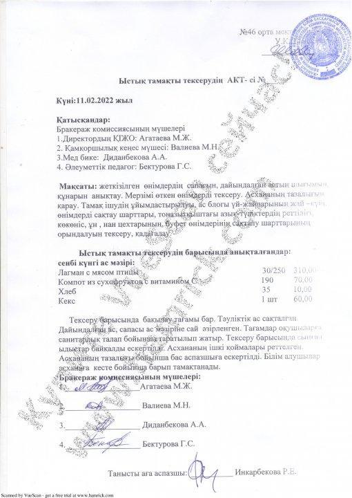 Ыстық тамақ АКТ-і