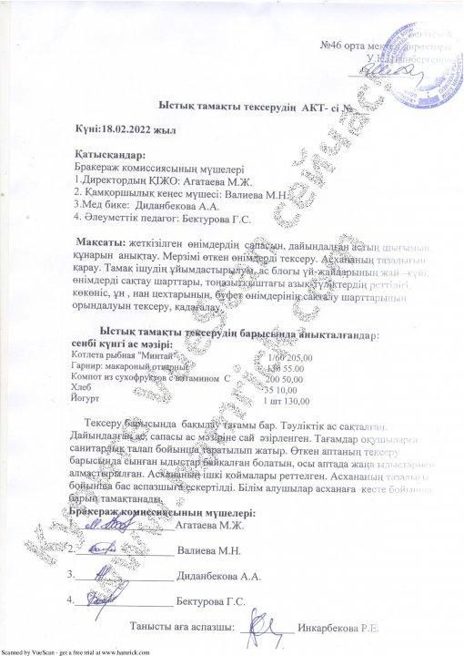 Ыстық тамақ АКТ-і