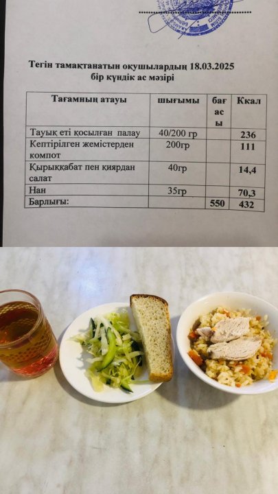 Ас мәзірі 18.03.25